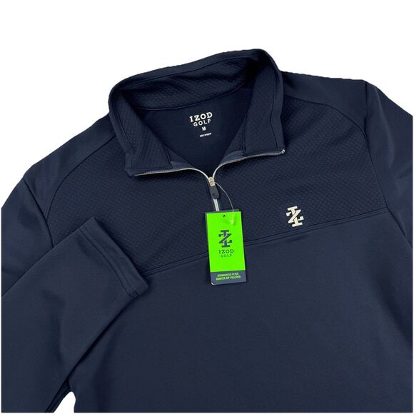 IZOD Golf Hydrashield Flyer Quarter Zip Pullover Navy Blazer Men’s M NWT - Picture 1 of 10